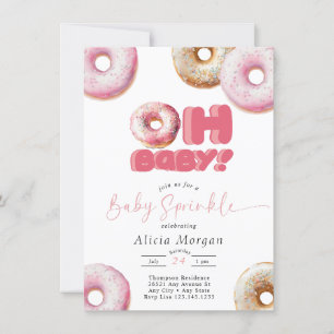 Rosa Sprinkle Donut Baby Sprinkle Einladungen