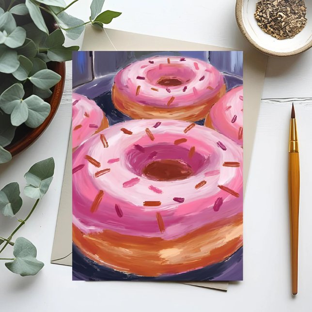 Rosa Sprinkle Donuts Backgebäck Postkarte (Von Creator hochgeladen)
