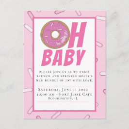 Rosa Sprinkles Kinderdusche Postkarte Einladung