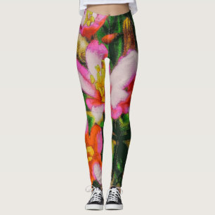 Rosa Spritz Blumen Leggings