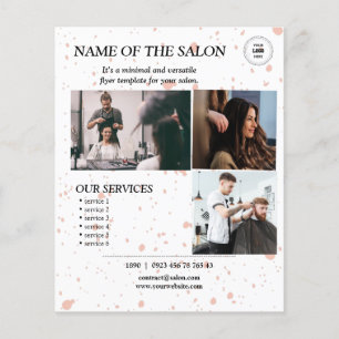 Rosa Spritzer Rosa Minimaler Salon Flyer