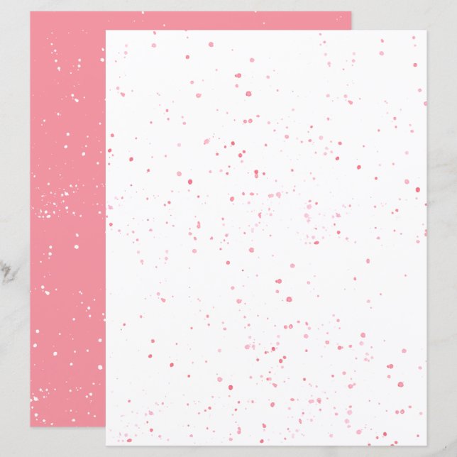 Rosa Spritzer Scrapbook Paper Sheet (Vorne/Hinten)