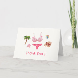 Rosa Spritzerspritzer Strandbumgirl Baby Shower Dankeskarte