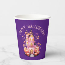 Rosa Spuk Halloween Castle Party Paper Cup