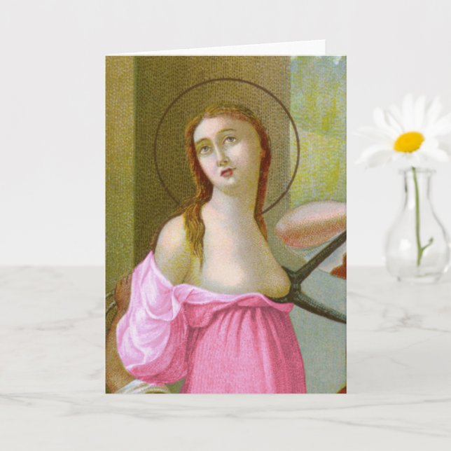 Rosa St. Agatha (M 003) Leere Grußkarte Karte (Kleine Pflanze)
