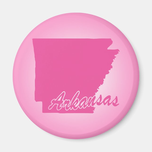 Rosa Staat Arkansas Magnet (Vorne)