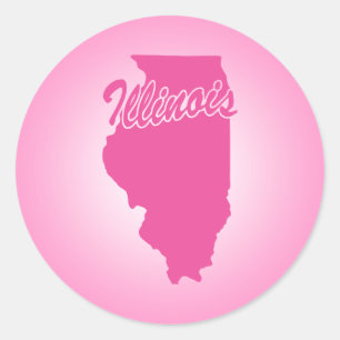 Rosa Staat Illinois Runder Aufkleber