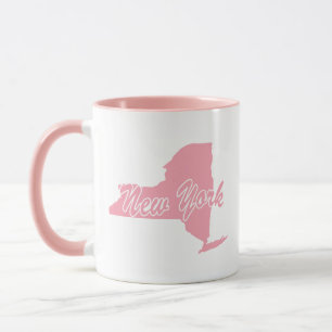 Rosa Staat in New York Form Tasse