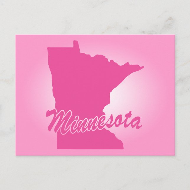 Rosa Staat Minnesota Postkarte (Vorderseite)