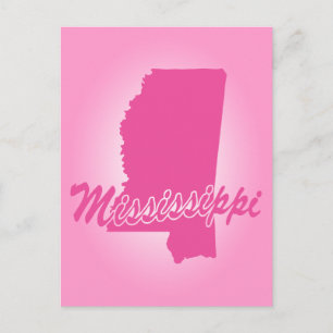 Rosa Staat Mississippi Postkarte