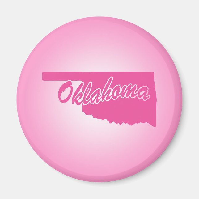 Rosa Staat Oklahoma Magnet (Vorne)