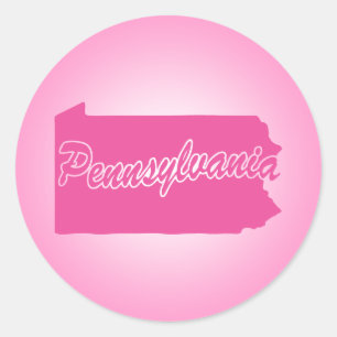 Rosa Staat Pennsylvania Klassischer Rundsticker Runder Aufkleber