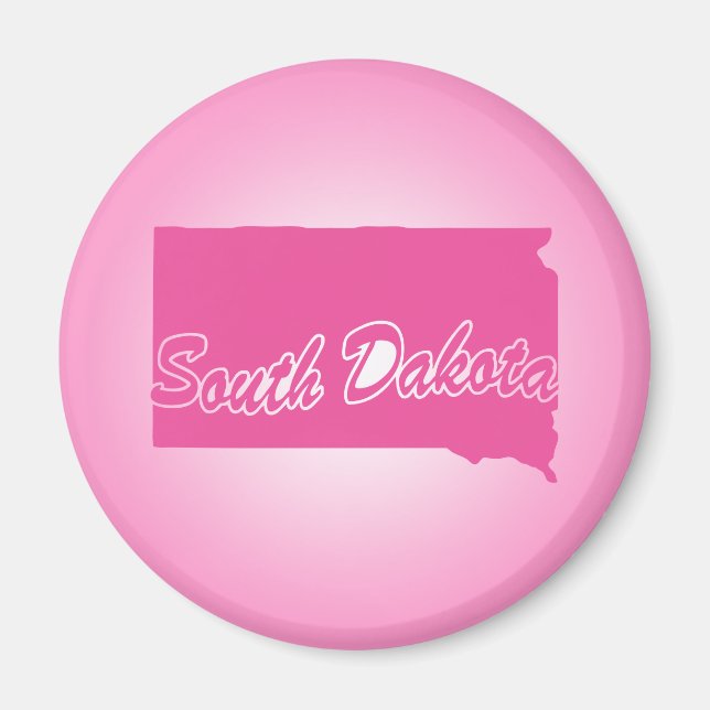 Rosa Staat South Dakota Magnet (Vorne)