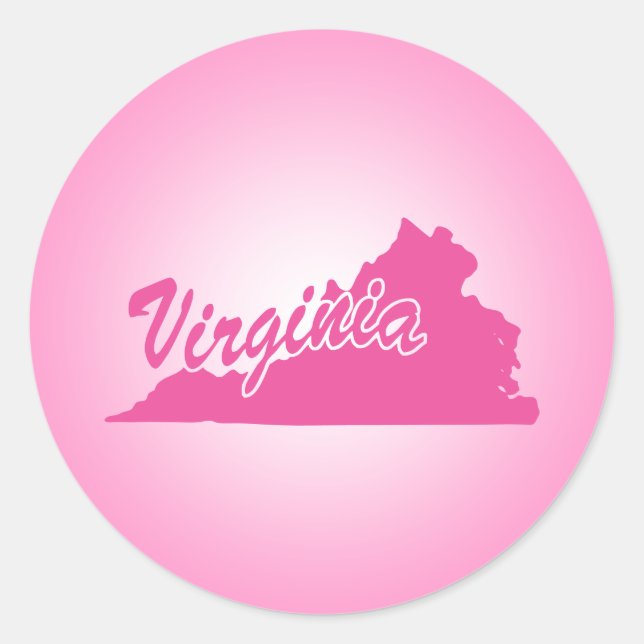 Rosa Staat Virginia Klassischer Rundsticker Runder Aufkleber (Vorderseite)