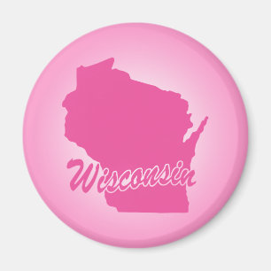 Rosa Staat Wisconsin Magnet