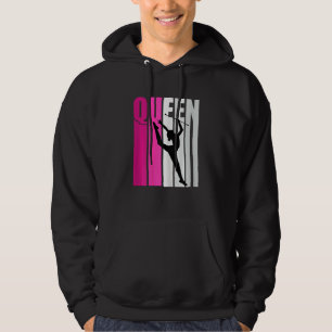 Rosa Stab-Twirling-Turnerin Königin Turnen Tochter Hoodie