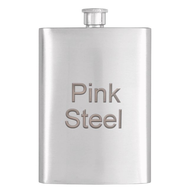 rosa Stahlflasche Flachmann (Vorderseite)
