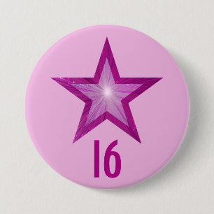 Rosa Star '16' Knopf blass rosa Button