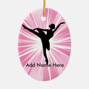 Rosa Star Ballerina B Name personalisierbar Orname Keramikornament