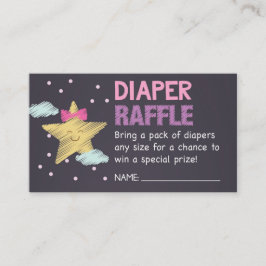 Rosa Star Chalkboard Diaper Raffel Ticket Begleitkarte