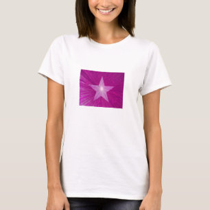 Rosa-Star-Frauenfarbe weiß, T - Shirt