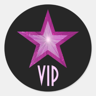 Rosa Star VIP Rundaufkleber schwarz Runder Aufkleber