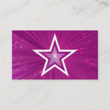 Rosa Star Visitenkartenvorlage weiß Rückseite