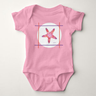 Rosa Starfish Ein Baby-Bodysuit Baby Strampler