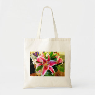 Rosa Stargazer-Lilientuppe Tragetasche