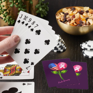 Rosa starkes Band Herz Blume Spielkarten