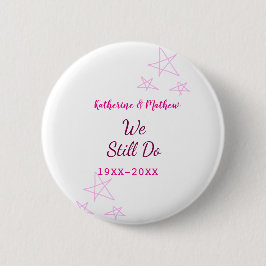 Rosa Stars Jubiläum der Erneuerung Moderne Button