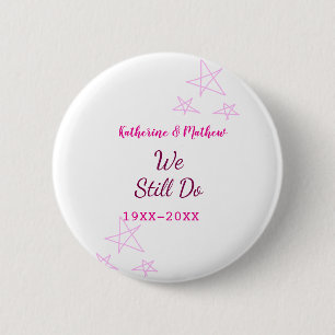 Rosa Stars Jubiläum der Erneuerung Moderne Button