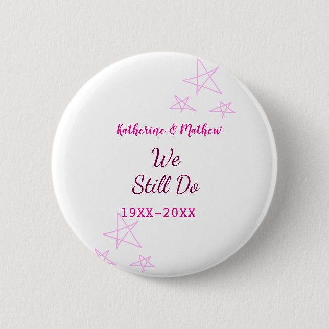 Rosa Stars Jubiläum der Erneuerung Moderne Button (Vorderseite)