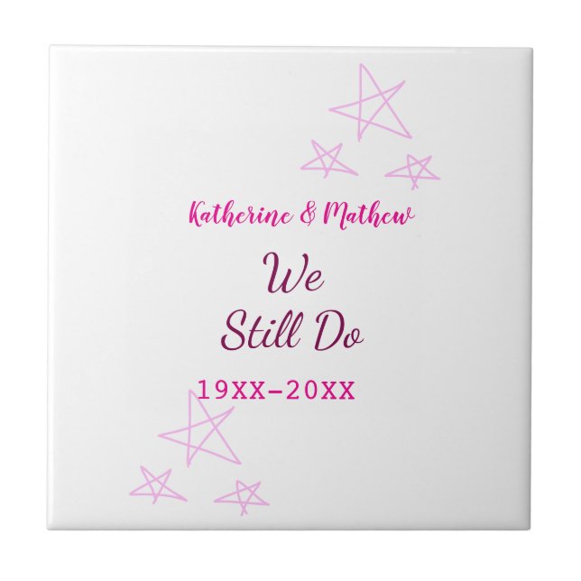 Rosa Stars Jubiläum der Erneuerung Moderne Fliese (Vorderseite)