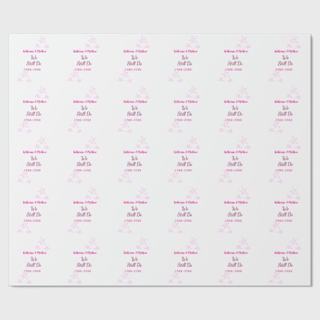 Rosa Stars Jubiläum der Erneuerung Moderne Geschenkpapier (Flach)