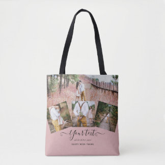 Rosa Staubrosa Hochzeitsfoto-Geschenk für Frischve Tasche