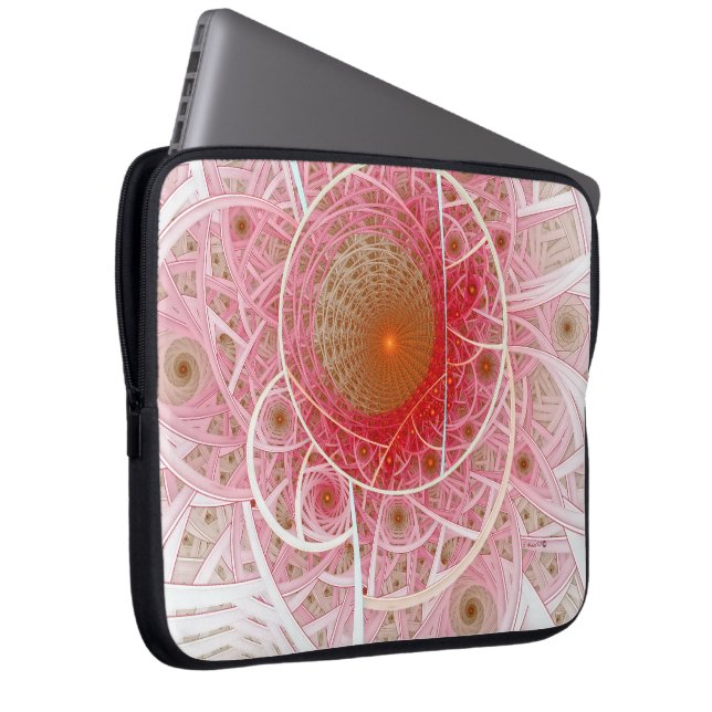 Rosa Steampunk-Abstrakt Laptopschutzhülle (Vorne Rechts)