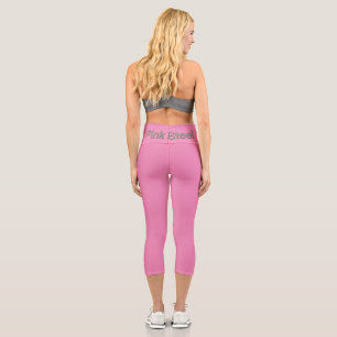 Rosa Steel Wort rosa Caprihose Hüfte hinten Capri Leggings