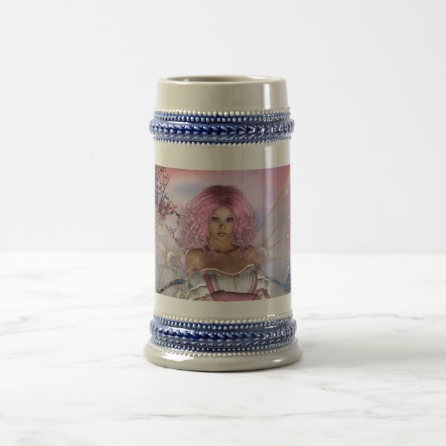 rosa Stein Bierglas (Mittel)