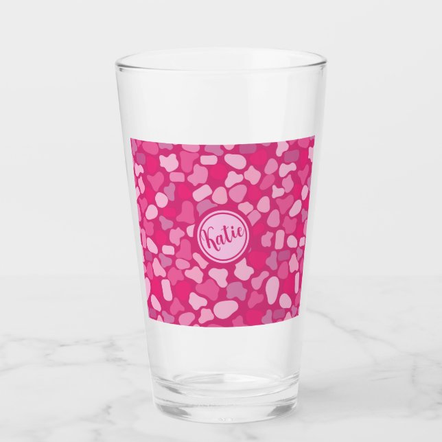Rosa Stein Muster- Glas (Vorderseite)