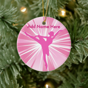 Rosa Stern-Ballerina-Namen-kundengerechte Keramik Ornament