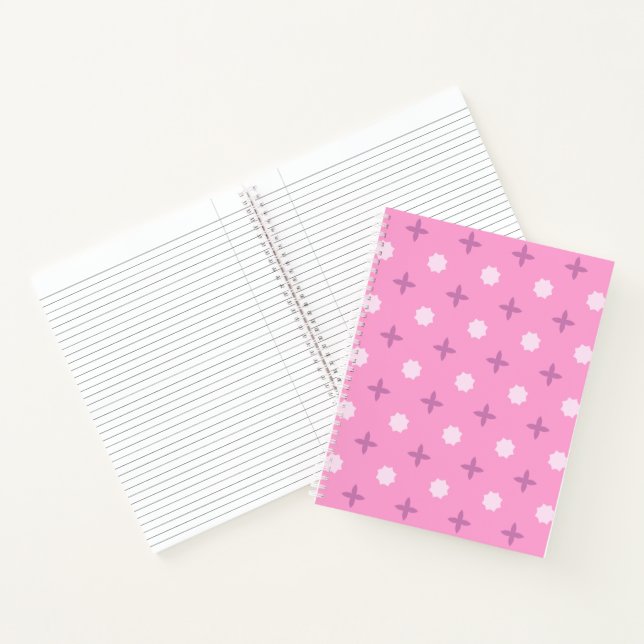 Rosa Stern Blüten Punkt Muster Notizbuch (Innenseite)