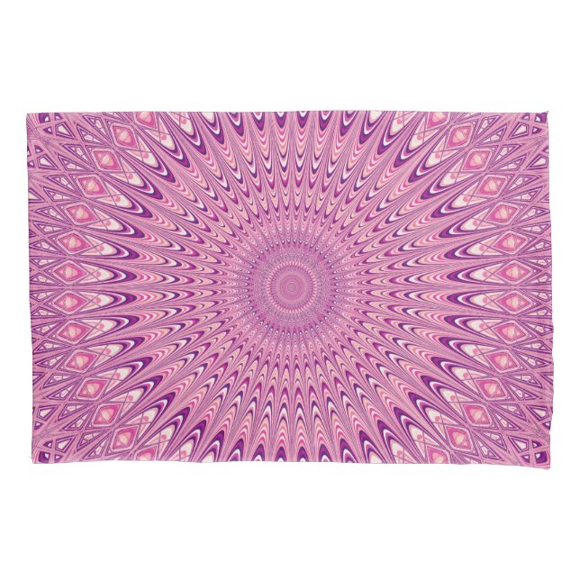 Rosa Stern-Mandala Kissenbezug (Vorderseite)