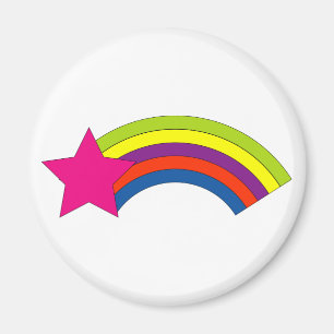 Rosa Stern Regenbogen Bunt Magnet