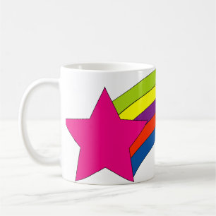 Rosa Stern und Regenbogen Niedlich Kaffeetasse