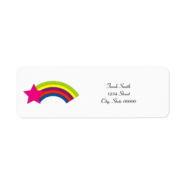 Rosa Stern und Regenbogen Personalisieren Rücksend (Vorne)