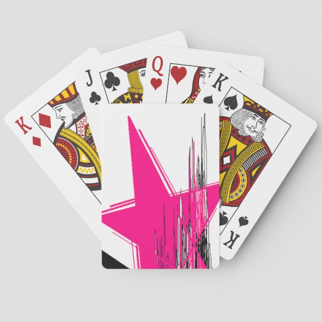 Rosa Sterndeck Spielkarten (Rückseite)