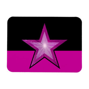 Rosa Sterne flexibler Magnet schwarz pink