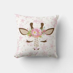 Rosa Sterne Floral Giraffe Kissen