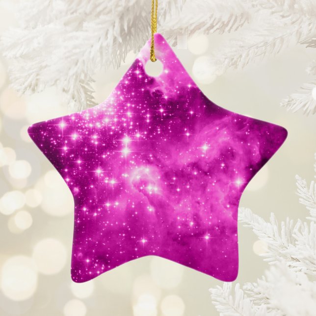 Rosa Sterne Keramik Ornament (Pink Stars Ceramic Ornament)